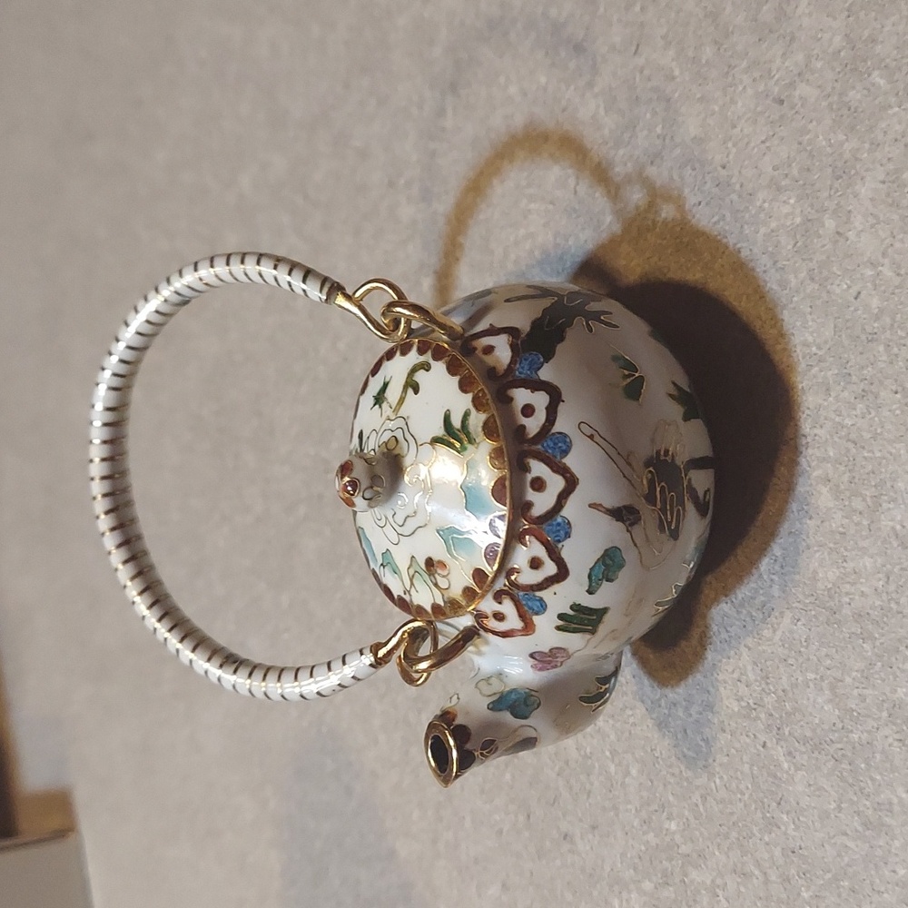 Vintage Chinese Cloisonne mini teapot
